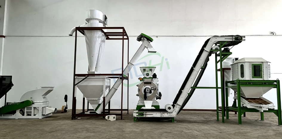2TPH wood chip biomass pellet production line for wood biofuel pellet manufacturing
